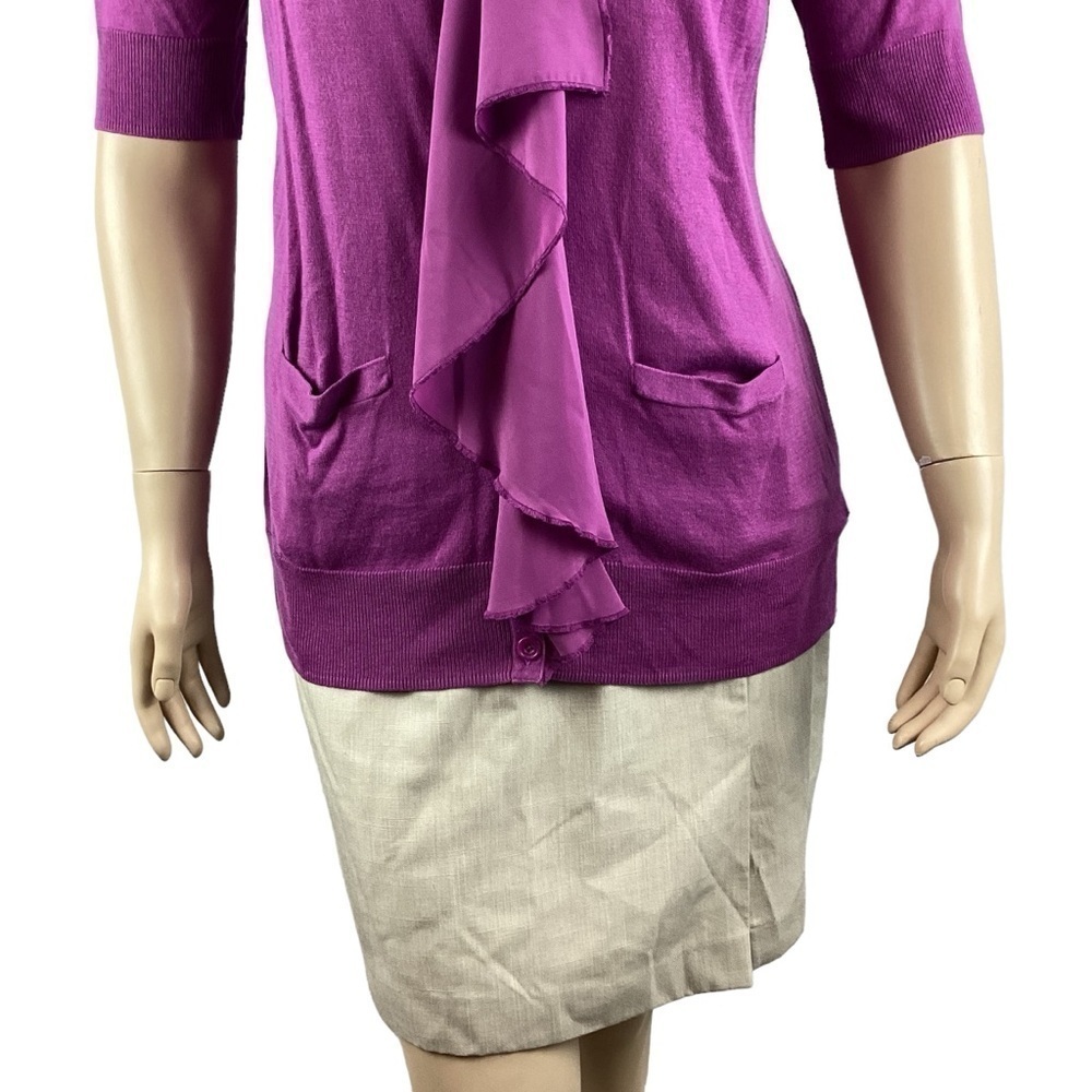 LOGO Lori Goldstein Cardigan Sweater Size XL Purple - Picture 3 of 7